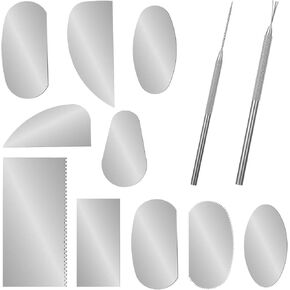 12 Pcs Steel Pottery Tools Clay Ribs Stainless Serrated Scraper with Clay Ceramic Needle and Feather Texture Detail Tools Sculpture Cutter Crafts Tool Kit for Sculpting Texturing Modeling Potter