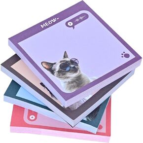 3×3 inches Sticky Notes, self-Stick Pads with six Lovely cat Patterns, which are Easy to Post at Home, in The Office or on notebooks. 80 Sheets/pad (12)
