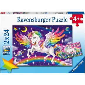 Ravensburger Unicorn and Pegasus Jigsaw Puzzle Set for Kids - 2 x 24 Pieces | Easy-to-Hold Pieces | Engaging Design | Fosters Cognitive Development | FSC Certified - 05677