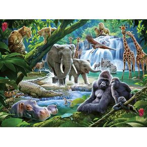 Ravensburger Jungle Animals 100 Piece XXL Jigsaw Puzzle for Kids | Unique Interlocking Pieces | Durable and Glare-Free | FSC-Certified Sustainable Toy