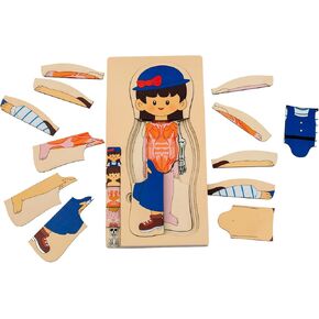 My Body Puzzle for Toddlers Kids Boys Montessori Wooden Anatomy Puzzle Play Set 3-8 Years Old Preschool Learning Game Human Body Skeleton Toys