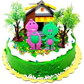 Barney and Friends Cake Topper Set Featuring Barney the Dinosaur and Beloved Characters BEC1