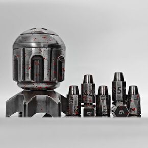 Metal Polyhedral Bullet Dice Set of 7 with Spinning Missile Shaped Cylinder Container-2025 Cyberpunk Style Torpedo Shaped Dice Container for D&D Sci-Fi, War, or Crime Theme Tabletop Games(Blcak)