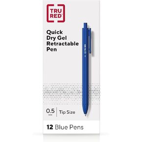 TRU RED Retractable Quick Dry Gel Pens, Fine Point, 0.5mm, Blue, Dozen (TR54490) in Kuwait