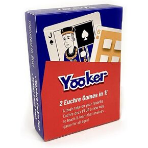 Yooker Card Game: 2-in-1 Euchre Deck for Learning & Fun. Perfect for Game Night, Ages 10+