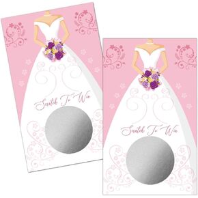 Haizct 50 Pack Buouquet Wedding Dress Duster Wratch Off Game Cards for Country Wedding ، Wridal Shower ، تذاكر يانصيب الزفاف ، أفكار دش الزفاف ، ألعاب الحفلات البكالوريوس ، دش الطفل