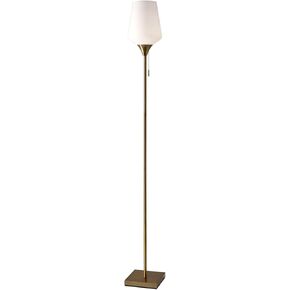 Adesso 4266-21 Roxy Floor Lamp, 71 in., 100W Incandescent/20W CFL, Antique Brass Finish, 1 Tall Lamp