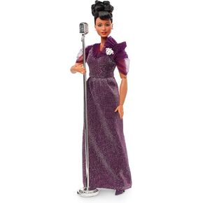 Barbie Inspiring Women Series Ella Fitzgerald Collectible Doll, Approx. 12-in, Wearing Purple Gown, with Microphone, Doll Stand and Certificate of Authenticity