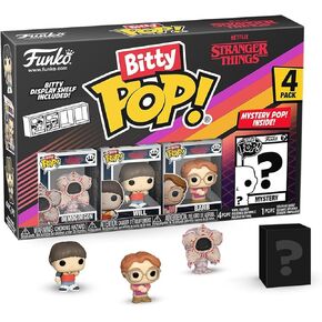 Funko Bitty POP Stranger Things - Demogorgon, 4-Pack and A Surprise Mystery Mini Figure - 0.9 Inch (2.2 Cm) - Stranger Things Collectable - Stackable Display Shelf Included - Gift Idea - Cake Topper