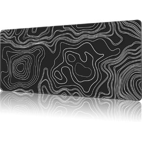 Mouse Pad Large Abstract Hexagonal Neon Non-Slip Game Desk Mat with Stitched Edge Laptop Keyboard Desk Pad for Work Home Gaming (35.4 x 15.7 Inches)