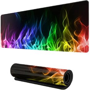 Blue Flaming Fire Flame Mouse Pad Gaming XL Large Mousepad Desk Mat Long Extended Big Keyboard Pads Table Accessories for Gaming and Office Pc Laptop Computer 31.5 X 11.8 Inch