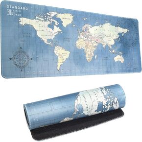 World Map XL لوحة فأر ألعاب كبيرة للملحقات المكتبية ، 31.5x11.8x0.12 في لوحة مفاتيح الكمبيوتر الكاملة موسباد ، موسى مكتب ديكور المكتب