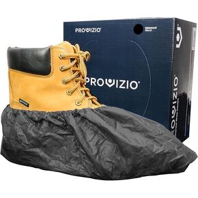 Waterproof Shoe Covers Disposable Non Slip Extra Large Boot Cover - (40 Pairs) (Black)