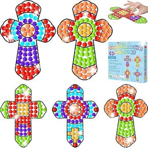Easter Nativity Cross DIY Craft Kits Religious Christian Jesus Church Easter Crafts Ornaments for Girls Boys Kids Sunday School Classroom Home Spring Activities Class Game Supplies