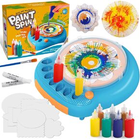 Paint Spin Art Machine Kit for Kids, Arts & Crafts Painting Spinner Toys Kits Sets for Boys & Girls Ages 6 7 8 9 Year Old Pink