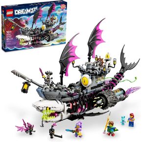 Lego Dreamzzz Nightmare Shark Shark 71469 ، قم ببناء لعبة المبنى مجموعة من سفينة القراصنة الطيران أو شاحنة وحش ، وتشمل 4 أرقام صغيرة ، وألعاب القرش ، وهدية لـ Tweens والأطفال الذين تتراوح أعمارهم بين 10 سنوات وما فوق