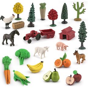 14PCS Deer Figurines Toys Woodland Animals Toy Playset Toy Trees Toys Plastic Play Trees Christmas Scene Decoration Cake Tooper Decoration