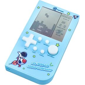 New Block Game Console with 26 Game Macaron Colors Retro Game Machine Pocket Game Machine Brick Game/Racing/Tank Battle Puzzle Toy Electronic Nostalgic Handheld Device Children's Gift (Blue) in Kuwait