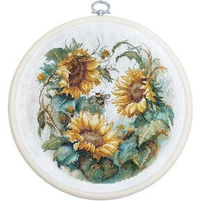 Luca-S Cross Stitch Kit Sunflower, Counted Cross Stitch Kit, Embroidery Needlecraft Kit