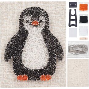 Webeedy DIY Penguin String Art Kit للمبتدئين البالغين 3D Cute Animal String Art Crafts Kit و Arts Crafts Kit مع تعليمات وجميع اللوازم ، وزينة الجدار المنزلية عيد الميلاد هدية فريدة من نوعها للنساء