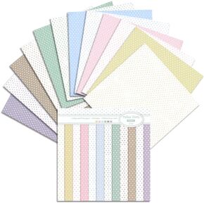 24 Sheet 6"X6" Colorful Polka Dots Patterns Decorative Craft Paper Pad, 160GSM Junk Journal Single-Sided Scrapbook Paper, Scrapbooking Card Making Album Supplies