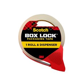 Scotch Box Lock Packaging Tape, 2 Rolls with 1 Refillable Dispenser, 1.88 in x 54.6 yd, Extreme Grip, Sticks Instantly to Any Box