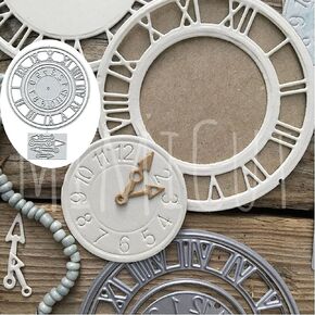 Suds&WH Clock Circle Frame Metal Die Cuts,Merry Christmas Flower Clock Number Cutting Dies Cut Stencils DIY Scrapbooking Photo Album Decorative Embossing Paper Card Making 8.5*6.4 cm/3.34*2.51inch