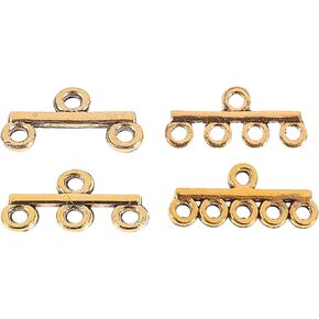 HEALLILY 40pcs Slide Clasp Lock Necklace Connector 2 3 4 5 Strands Slide Tube Clasps for Layered Bracelet Necklace Jewelry Crafts DIY Making Golden