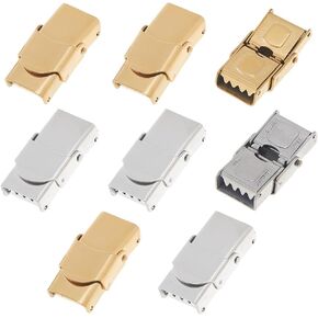 DICOSMETIC Stainless Steel Watch Buckle Watch Band Clasps Replacement Rectangle Watch Buckles Locking Clasps for Watch Making
