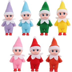 Mini Elf Baby Twins Kindness Tiny Elves Set Kid Craft Babies Doll Accessories Holiday Decoration for Girls Boys Kids Adults (Pack of 7 Pieces)