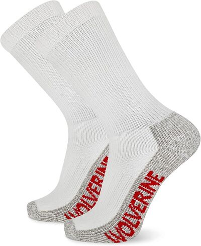 Wolverine Men's Steel Toe Cotton Work Boot Crew Socks-2 Pairs-Durable Cushioning in Saudi Arabia
