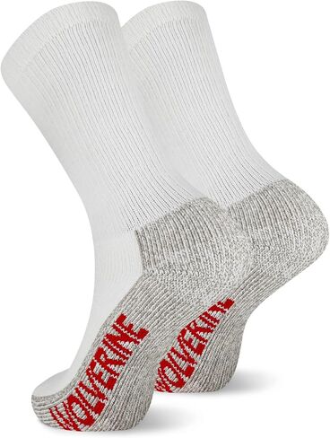 Wolverine Men's Steel Toe Cotton Work Boot Crew Socks-2 Pairs-Durable Cushioning in Saudi Arabia