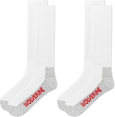 Wolverine Men's Steel Toe Cotton Work Boot Crew Socks-2 Pairs-Durable Cushioning in Saudi Arabia