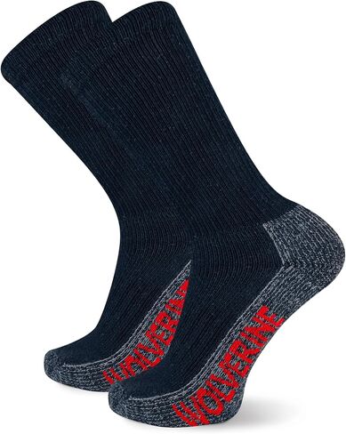 Wolverine Men's Steel Toe Cotton Work Boot Crew Socks-2 Pairs-Durable Cushioning in Saudi Arabia