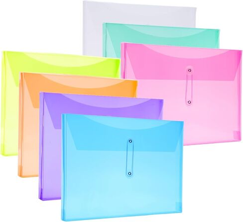 A4 LETTER SIZE PLASS POLY PALLINGES مع زر وإغلاق ربط السلسلة ، 1-1/4 "التوسع مجلدات ملفات CLEAR منظم مستندات التحميل الجانبي للمدرسة المنزلية والمستلزمات المكتبية (14) in Kuwait