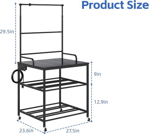 3D Printer Filament Storage Rack with Wheels, Heavy Duty 3-Tier Metal Spool Holder Filament Organizer for PLA/ABS/PETG/TPU, Rolling 3D Printing Stand for Office, Garage, Workshop in Kuwait