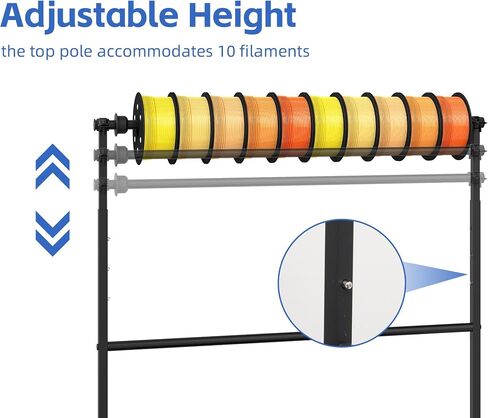 3D Printer Filament Storage Rack with Wheels, Heavy Duty 3-Tier Metal Spool Holder Filament Organizer for PLA/ABS/PETG/TPU, Rolling 3D Printing Stand for Office, Garage, Workshop in Kuwait