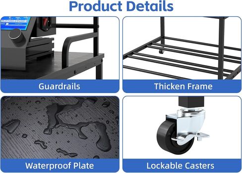 3D Printer Filament Storage Rack with Wheels, Heavy Duty 3-Tier Metal Spool Holder Filament Organizer for PLA/ABS/PETG/TPU, Rolling 3D Printing Stand for Office, Garage, Workshop in Kuwait