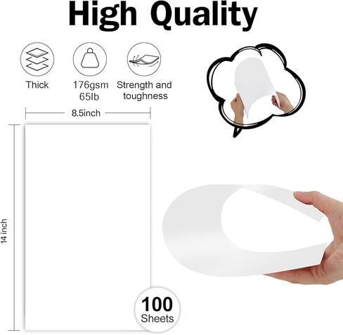 White Cardstock 8.5x14 Thick Paper 100 Sheets, Goefun 65lb Heavyweight Legal Cardstock Printer Paper For Arts and Crafts, Brochures, Menus, Posters in Kuwait