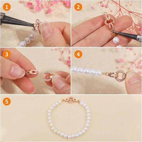 CHGCRAFT 5 Set 25mm Brass Micro Pave Cubic Zirconia Fold Over Clasps Oval Shaped Long-Lasting Mixed Color Clasps for Bracelet Necklace Anklets Jewelry Making Pendant Connector in Kuwait