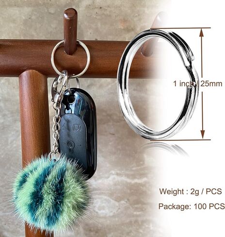 Key Rings, 3/4" 20mm Split Round Metal Silver Keyring for Home/Car/Outdoor/Arts/Lanyards/CraftsKeys/Keychain Organization (100PCS) in Saudi Arabia