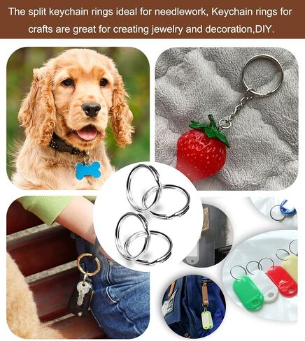 Key Rings, 3/4" 20mm Split Round Metal Silver Keyring for Home/Car/Outdoor/Arts/Lanyards/CraftsKeys/Keychain Organization (100PCS) in Saudi Arabia