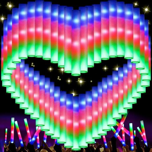 217 PCS Glow Sticks Bulk Party Pack, Foam Glow Sticks, Glow In The Dark Party Supplies, Foam Light up Sticks with 3 Modes Colorful Flashing, Foam Glow Sticks Bulk for Wedding, Party, Birthday, Raves in Kuwait