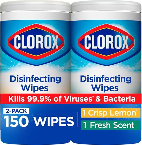 Clorox Disinfecting Wipes Value Pack, Bleach Free Cleaning Wipes, 75 Count Each, Pack of 2, Packaging May Vary in Saudi Arabia