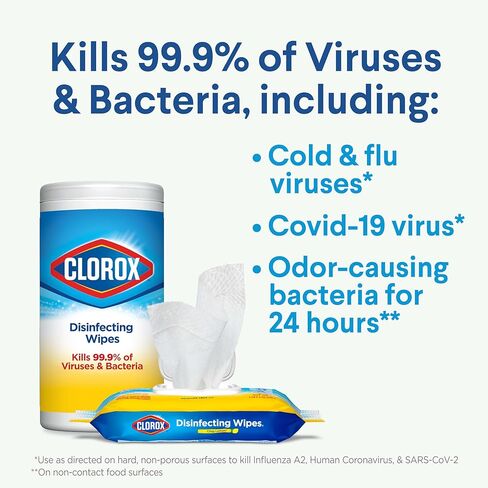 Clorox Disinfecting Wipes Value Pack, Bleach Free Cleaning Wipes, 75 Count Each, Pack of 2, Packaging May Vary in Saudi Arabia