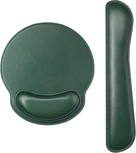 Ergonomic Mouse Pad Set Keyboard Wrist Rest Pad and Mousepads with Wrist Support,iVeze Pu Leather Memory Foam Lightweight Comfortable Mouse Pads for Home Office Efficient Working,Green in Saudi Arabia