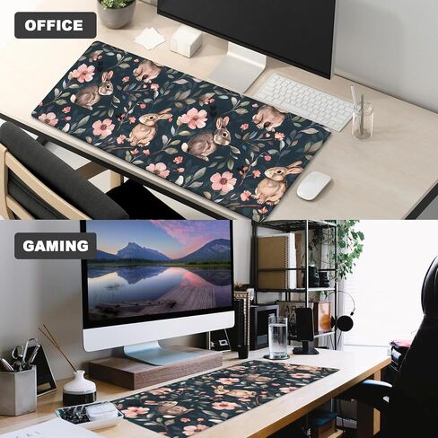 Dachshund and Floral Gaming Mouse Pad – 12x31.5in Non-Slip Rubber Desk Mat with Cute Weiner Dog Design – Large Extended Mousepad for Office Home – Deskmat Gifts for Pet Lovers Decor in Saudi Arabia