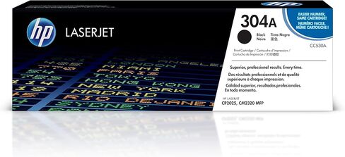 HP 304A Black Toner Cartridge | Works with HP Color LaserJet CM2320 MFP, HP Color LaserJet CP2025 Series | CC530A in Kuwait