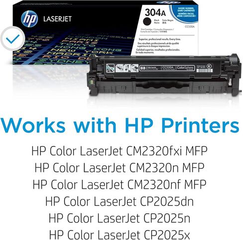 HP 304A Black Toner Cartridge | Works with HP Color LaserJet CM2320 MFP, HP Color LaserJet CP2025 Series | CC530A in Kuwait