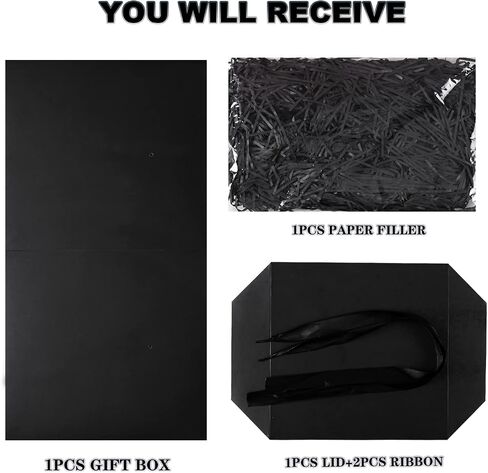 Elephant-package Medium Gift Box with Lids, Ribbon and Paper Filler, for Birthdays, Christmas, Valentine's Day， Present Packing - Collapsible, 8.7", 1 Pack, Red in Saudi Arabia
